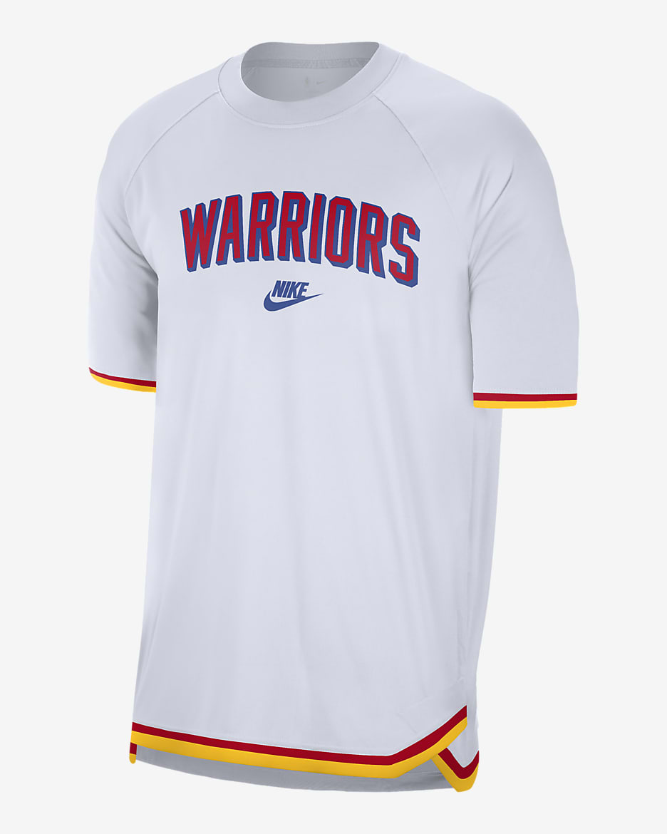 Golden State Warriors Hardwood Classics Men s Nike Dri FIT NBA Short Sleeve Pregame Top. Nike